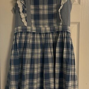 Polo by Ralph Lauren Blue and White Plaid Kids Dress